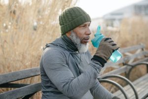 Drink water for seniors and exercise